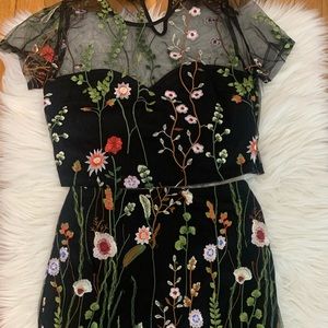 Floral skirt and top set